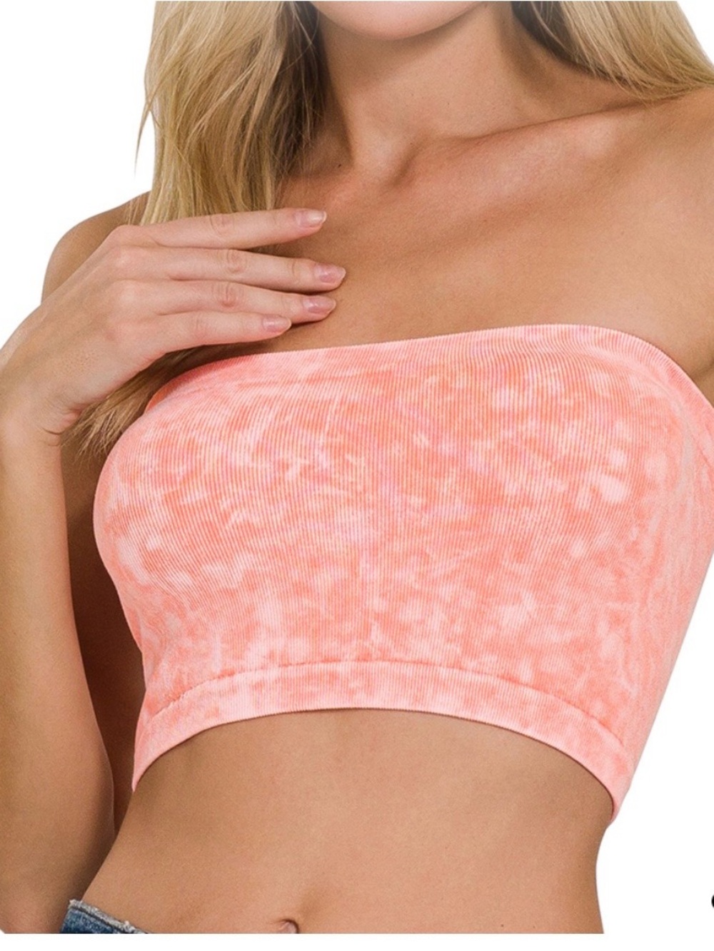 Zenana Strapless Seamless Tube Top - Coral Pink